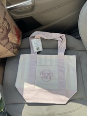 Trader Joe’s Mini Reusable Canvas Tote Bag Striped Multicolor – Set of 4