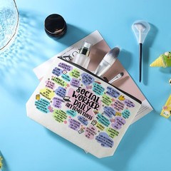 Social Worker Gifts Inspirational Makeup Bag Multicolor 1160