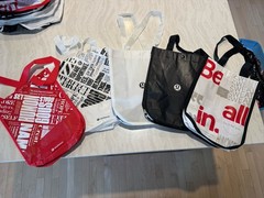 Lulu Lemon Reusable Bags 11x9x4 Lot Of 5