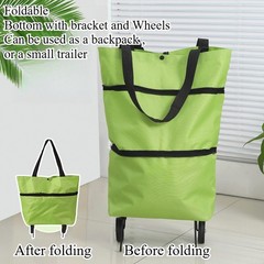 1PC Foldable Portable Grocery Pull Cart Shopping Cart with Wheels Small Trailer