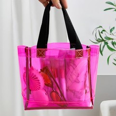TotePrint Clear 1Packs Small Tote Work Bag,8.27 inches x Small, 1pcs-pink