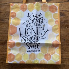 4 NEW Eco Shopping Totes Honey Bees & Sunflowers Reusable Shopping Bags