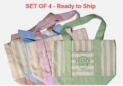 Trader Joe NWT Limited Edition Embroidered MINI CANVAS TOTE BAG 2024 💚