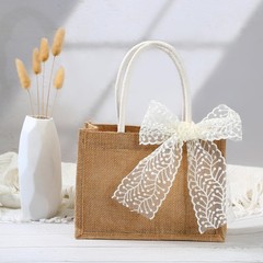 Reusable Burlap Tote Bags 6 PCS Wedding Bridesmaid Gift Thank You Tags
