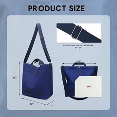 Large Canvas Tote Bag for Women inside out Bag Crossbody Shoulder Bag for Travel