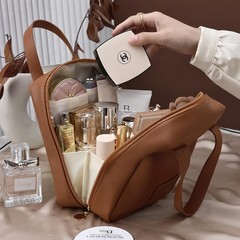 coldchill Travel Makeup Bag, Large Capacity Cosmetic Bags, Waterproof Brown