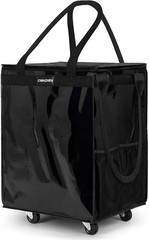 Medium Black Reusable Grocery Bag on 4 Wheels Foldable