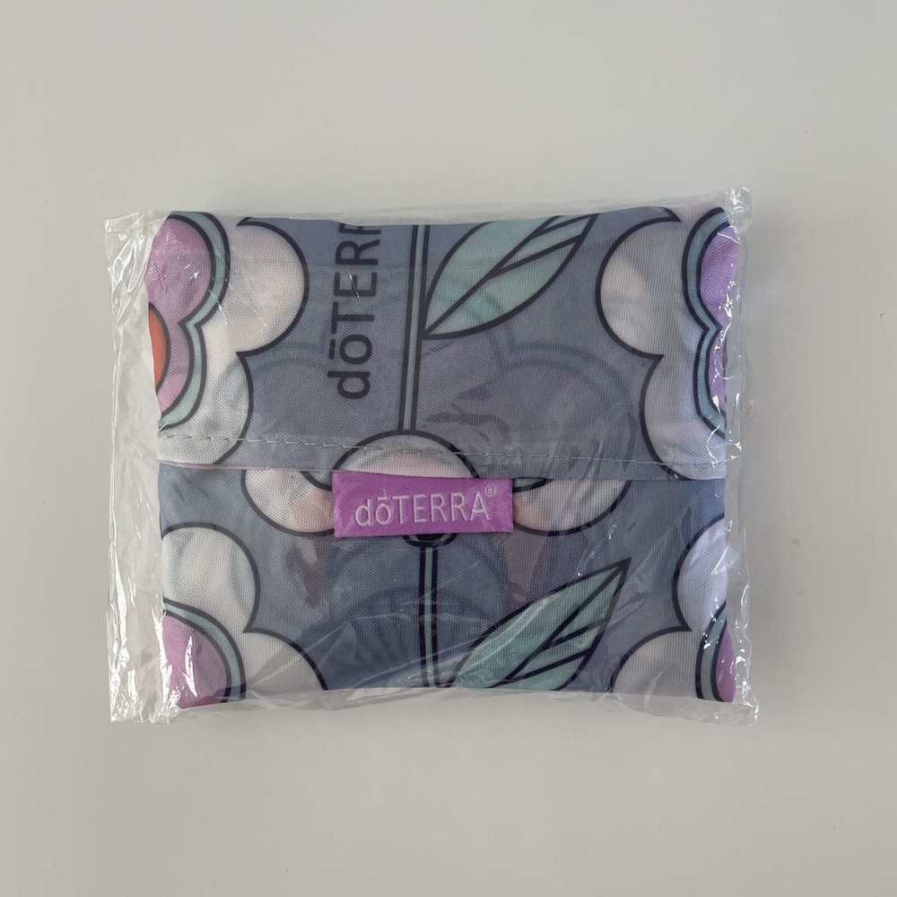 DoTERRA Reusable Shopping Tote Blue Floral NEW HTF