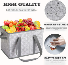 Reusable Grocery Bags 6 Pack Large Collapsible Shopping Tote Box Water Resistant
