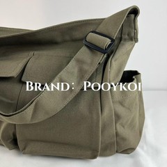 Canvas Menr Bag Lar Crossbody Bag with Multiple Poets Canvas