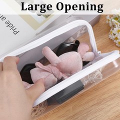 2 Pcs Clear Hard Shell Zipper Case, Portable 4in*1PCS,8in *1PCS, Transparent