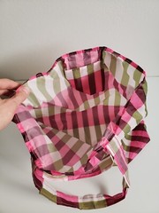 IKEA SKYNKE Striped Small Reusable Bag Pink Red White 104.768.32