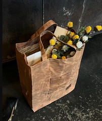 Waxed Canvas Tote Bag Reusable Grocery Shopper Heavy Duty Market Bag