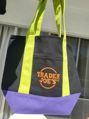Trader Joe’s Mini Totes Black Purple Lime Green Multi Colors LTD New Tag