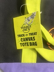 Trader Joes Halloween Mini Tote Bag, Brand New w/Tags, Green Purple Black