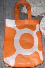 Orange Theory Fitness Reusable Shopping Tote Bag Small Orange And White Qty 1