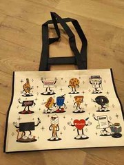 Set of 2 Taiwan Costco CARTOON Reusable Shopping Bag Heavy Duty Strong Tote NEW!