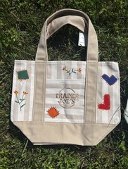 Trader Joe’s Mini Pastel Stripe Tote Hand Painted Limited Edition Set Of 4