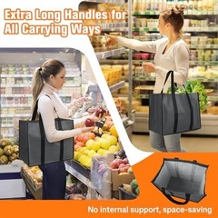 Reusable Grocery Bags 8 Pack – Large 35L Water-Resistant Totes, Foldable Shoppin