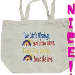 Large Embroidered Canvas Tote Bag Rainbow Quote Reusable Shopping Beach Travel