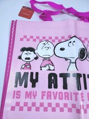 Peanuts New Snoopy & Gang My Attitude Reusable Shopping Bag Grocery Bag