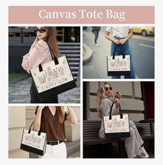 Canvas Tote Bag Moisture Resistant Floral Butterfly Mom Pattern 16.93×11.81in
