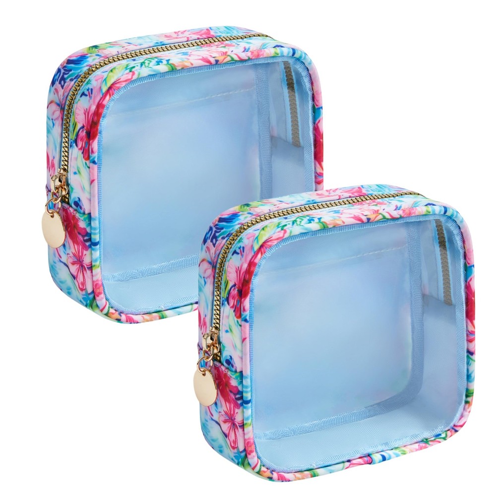Yarnic Clear Makeup Bag for Purse Mini Small Cosmetic Tropical