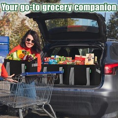 Foldable Heavy Duty Shopping Bags – 3 Pack Stand Up Design for 65 Lbs Capacity