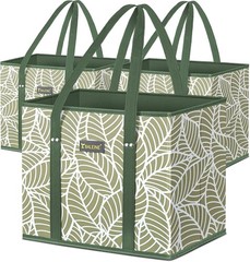 3-Pack Extra-Large Reusable Grocery Bags – Foldable & Eco-Friendly in Antique…