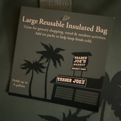Trader Joe’s 8 Gallons Reusable Bag Cooler Large Insulated Tote Blue Green NWT