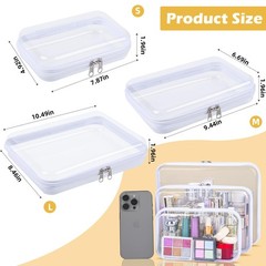 Clear Hard Shell Zipper Case – Waterproof, Durable S, With White Trim