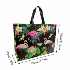 Eco Shopping Bag Pouch Travel Flamingo Printing Non-woven Fabric Folding Bag
