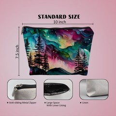 uinwk Northern Lights Makeup Bag for Women, Aesthetic Bag, Multicolor
