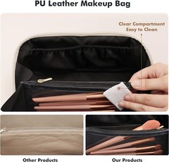 Travel Cosmetic Bag Makeup Organizer For Women Large Capacity Black