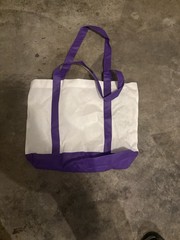 Taco Bell Foldable Reusable Shopping Tote Bag White Purple Solid Plain Pattern