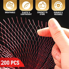 200Pcs Vegetables Storage Mesh Bag for Fridge – 13.7 IN Drawstring Mesh Produ…