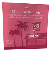 Trader Joe’s Mini Insulated Reusable Tote Shopping Bag Pink 1.5 Gallons