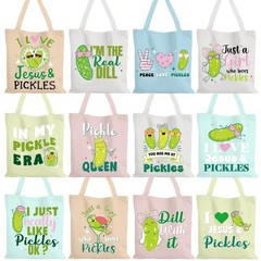 12 Pcs Pickle Gifts for Women Funny Pickle Tote Bag for Lover Reusable Grocer…