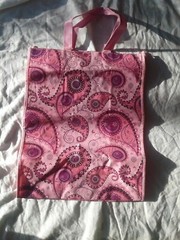 PINK PAISLEY Reusable Tote Shopping Bag