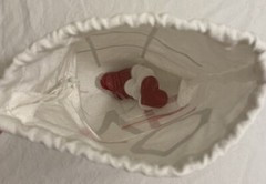 Mini Tic-Tac-Toe Love, Hearts/Valentine Reusable-Travel Cinch Bag/Tote