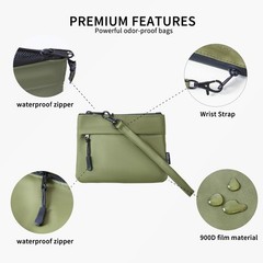 Smell Proof Bag, container, Waterproof Small, Green