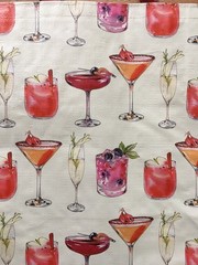 Lot of 2: Reusable Tote Bag~ASSORTED COCKTAILS BY HomeSense NWT