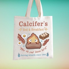 Calcifer’s Bed & Breakfast Tote Bag Anime Lover Gift for Women Mother Best Fr…