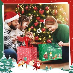 24 PCS Large Christmas Tote Bags Handles Waterproof Holiday Gift Wrap
