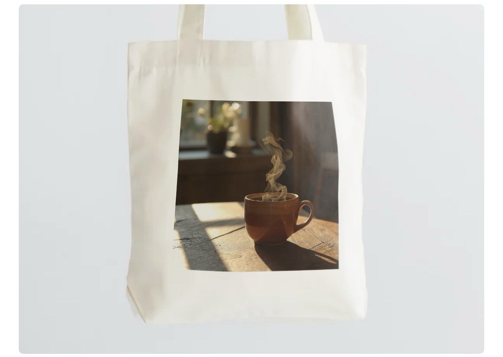 Reusable Foldable Canvas Shopping Bags Set of 3 Coffee Fashion Prints