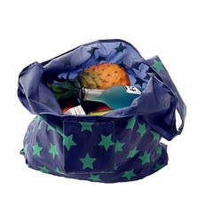 Cloth Tote Bags, Reusable, Foldable, Recycle for 6Pack, Navy Blue/Pink/Blue