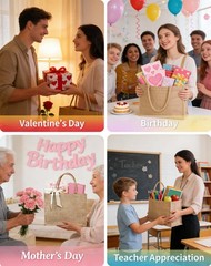 6pcs Burlap Tote Bag Set with Handles,15.35 * 5.91 * 11.81 Inches Jute Tote B…