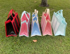 Vintage Hand Bag Multi-Color Rice Sack Eco-Friendly Medium Size 40 X 30 X 18 cm