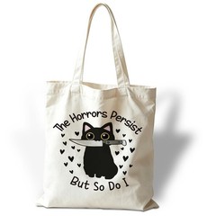 Canvas Tote Bag for Women, Funny Black Cat Shoulder Bags, Inspirational Canva…