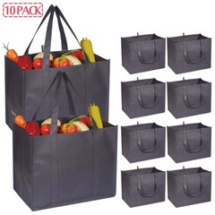 10 Pack Reusable Grocery Bags Extra Large Super Strong Heavy Duty Shopping To…